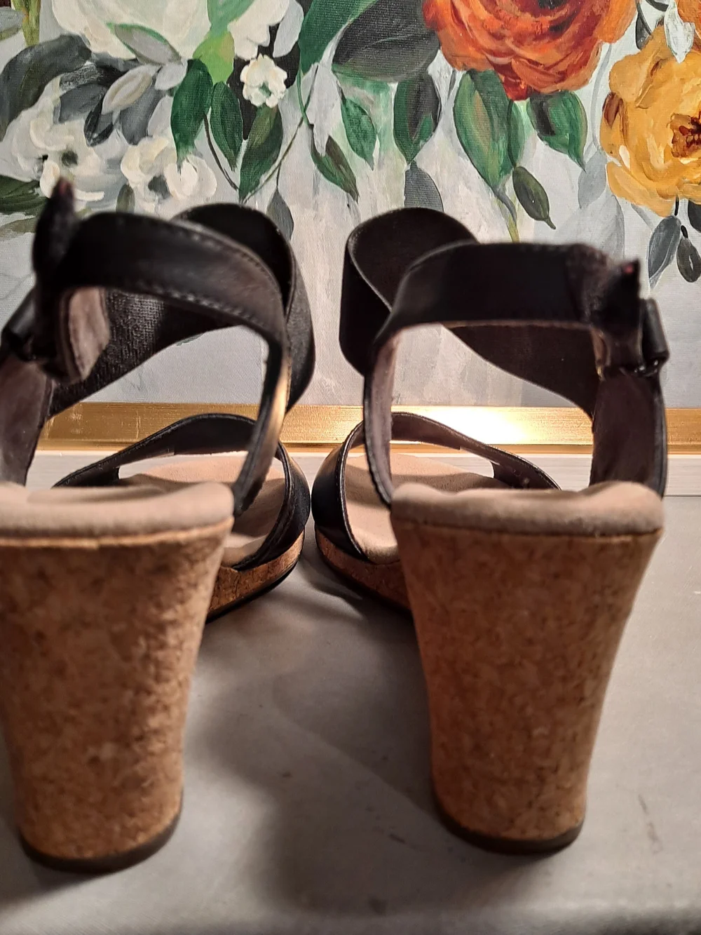 Clarks Black Lafley Lily Wedge Slingback Sandals - Ultimate Comfortable Everyday